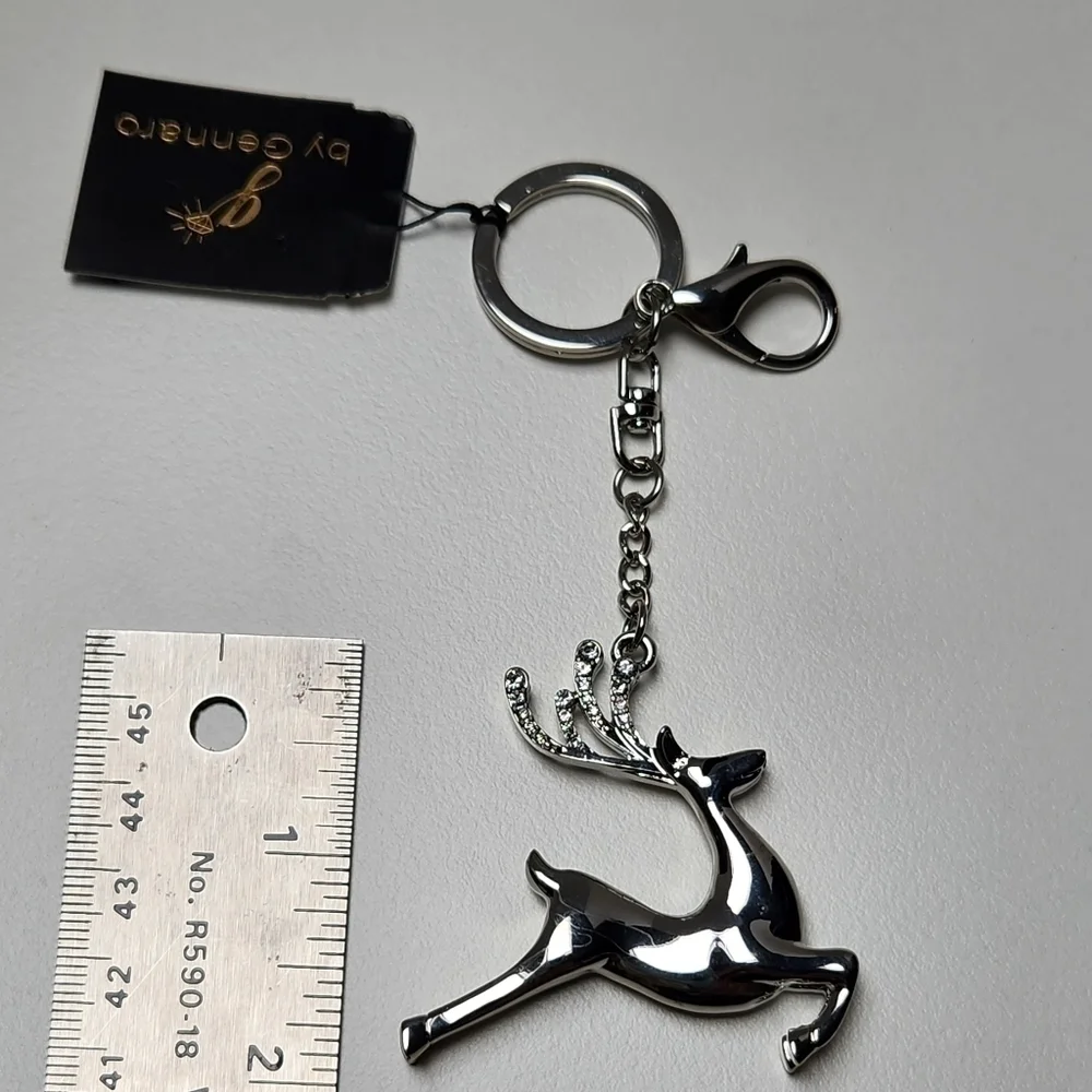 g by Gennaro Reindeer Silver Tone Keychain